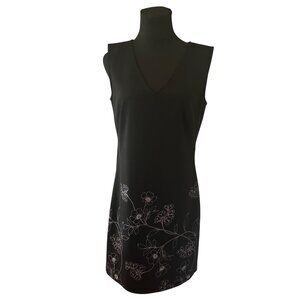 White House Black Market black white blue floral dress size S